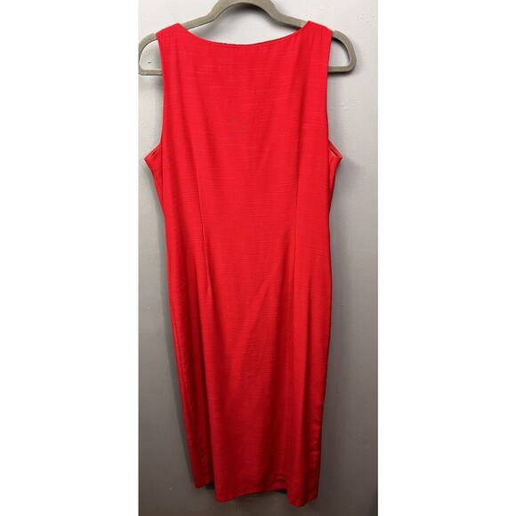 Vintage M.H.M Melissa Harper Womens Dress Size 14 Red Floral Embroidered Button - Picture 2 of 7